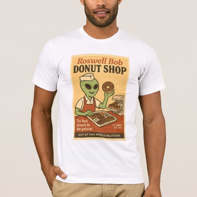 Camiseta Donut Shop Roswell Aliens Retro de los años 50 (Anverso)