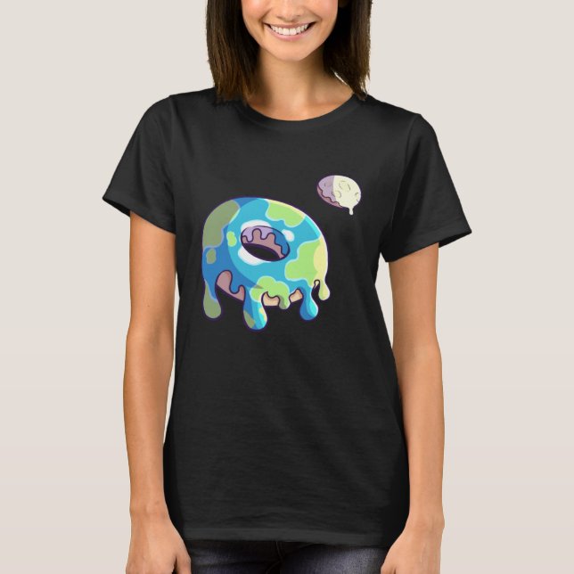 Camiseta Donut Space Party Shop  Earth and Moon Frosted Sol (Anverso)