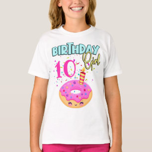 Camiseta Donut Sprinkler Chica de cumpleaños Fiesta Tema MA