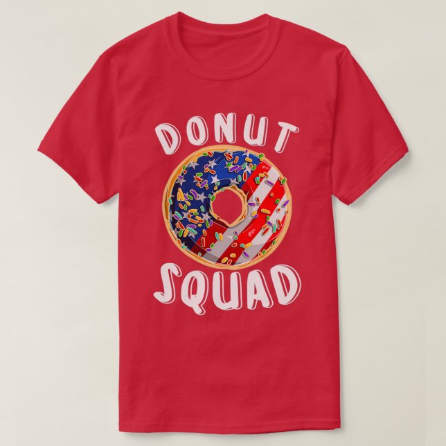 Camiseta Donut Squad Bandera Estadounidense Cuelgue Donut (Diseño del anverso)