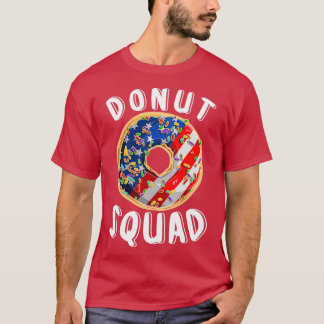 Camiseta Donut Squad Bandera Estadounidense Cuelgue Donut