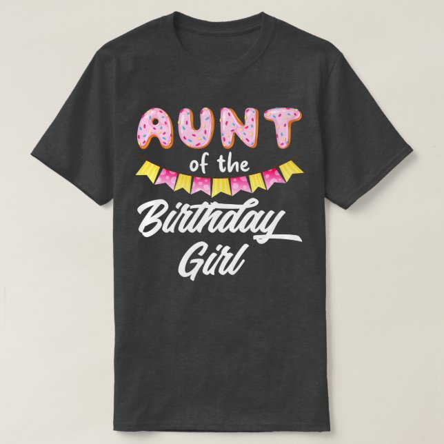 Camiseta Donut Tía Del Chica De Cumpleaños (Diseño del anverso)