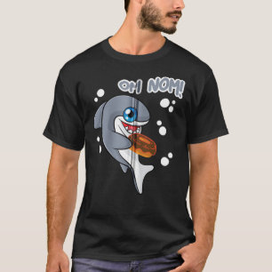 Camiseta Donut Tiburón Kawaii Tiburones Om Nom Cake y Candy