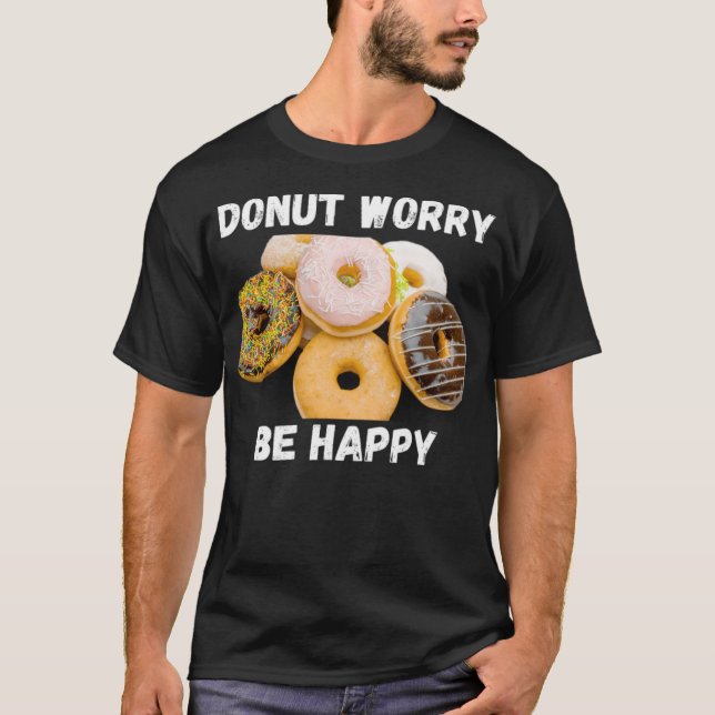 Camiseta Donut Worry Be Happy basural colorido (Anverso)