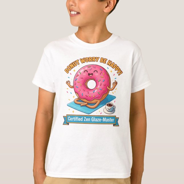 Camiseta Donut Worry Be Happy – Mindful Treat Tee (Anverso)