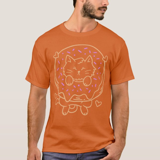 Camiseta Donut y Cat divertidos (Anverso)