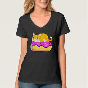 Camiseta Donut Y Cat Trendy Cats De Oro Kitten