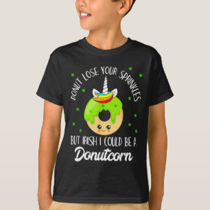 Camiseta Donutcorn Divertido Cute Donut Unicornio Irlandés