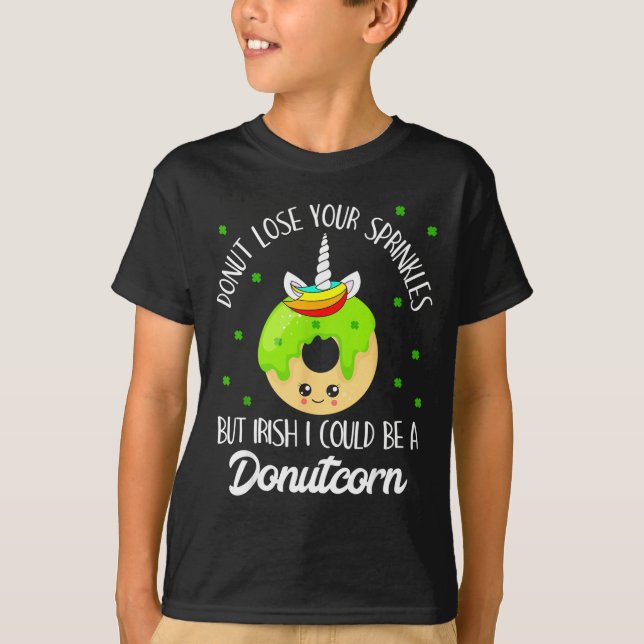 Camiseta Donutcorn Funny Cute Donut Unicorn Irish St Patric (Anverso)