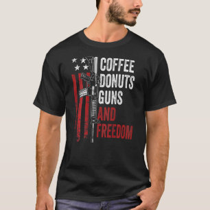 Camiseta Dónuts De Café Armas Libertad Pistola Ar15 Usa En