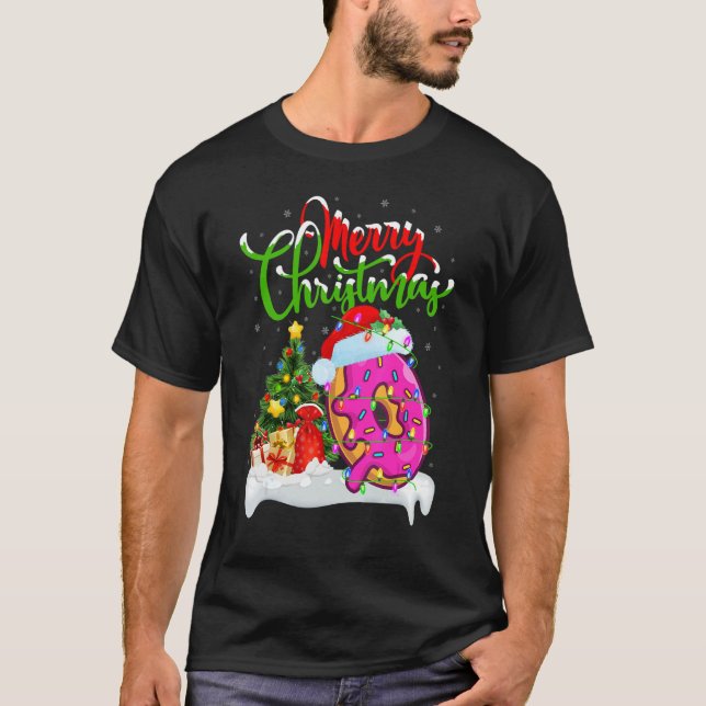 Camiseta Donuts Food   Xmas Decorations Santa Donuts Christ (Anverso)