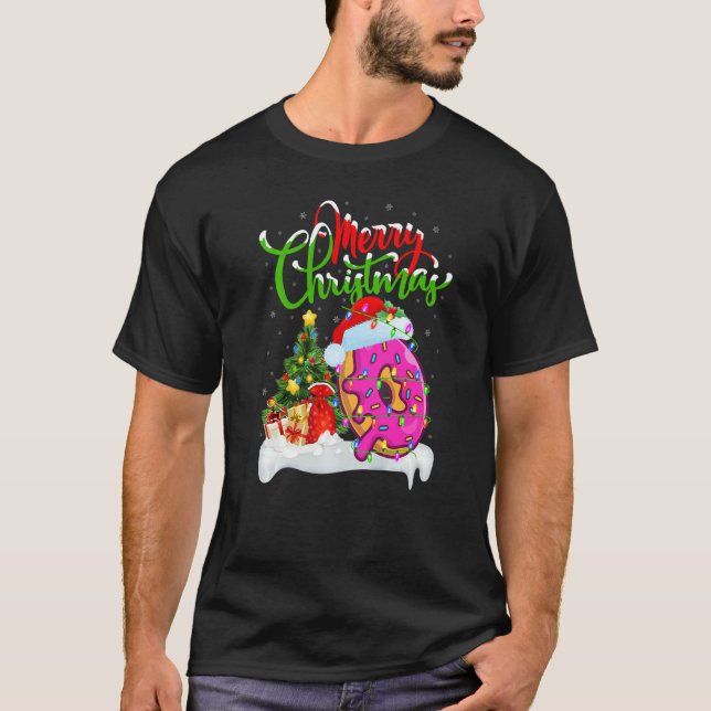 Camiseta Donuts Food  Xmas Decorations Santa Donuts Christm (Anverso)