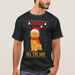 Camiseta Doodle All Way Funny Goldendoodle Santa Hat Ch