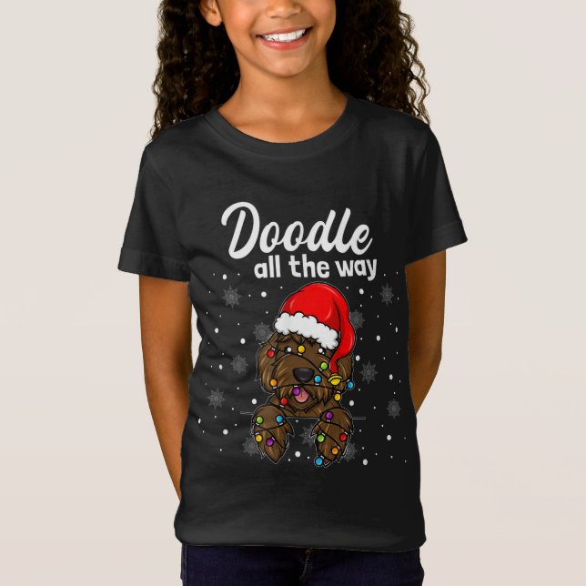 Camiseta Doodle All Way Labradoodle Santa Claus Gorra Chr (Anverso)