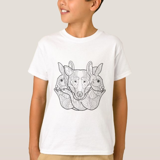 Camiseta Doodle animal del grupo (Anverso)