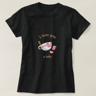 Camiseta Doodle Art Cute Cartoon Coffee Couple Latte