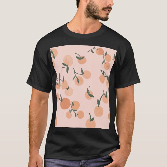Camiseta Doodle Art: Patrón de cosecha de cerezos Naranjas (Anverso)