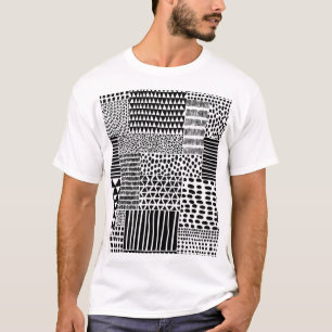 Camiseta Doodle blanco negro: etnia sin foco