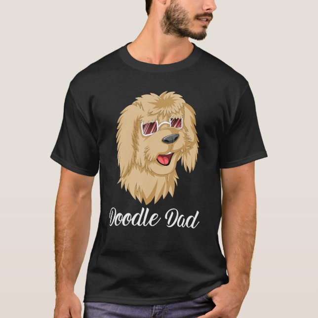 Camiseta Doodle Dad Goldendoodle con gafas de sol para papá (Anverso)