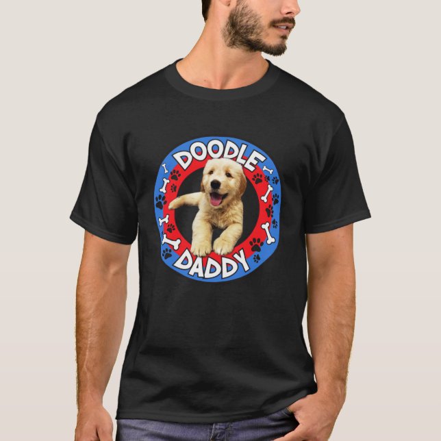 Camiseta DOODLE DADDY  goldendoodle dog  golden dad puppy d (Anverso)