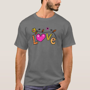 Camiseta Doodle de amor dibujado a mano