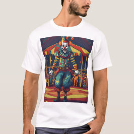 Camiseta Doodle de bajo contraste de un Payaso malvado en e