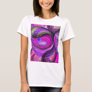 Camiseta Doodle de carbón y agua de rosas con líneas negras