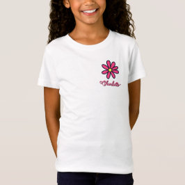 Camiseta Doodle de Flor Fuscia Personalizado