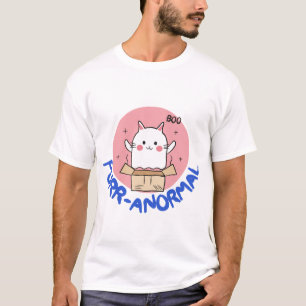 Camiseta Doodle de gato fantasma lindo Purr-anormal en una