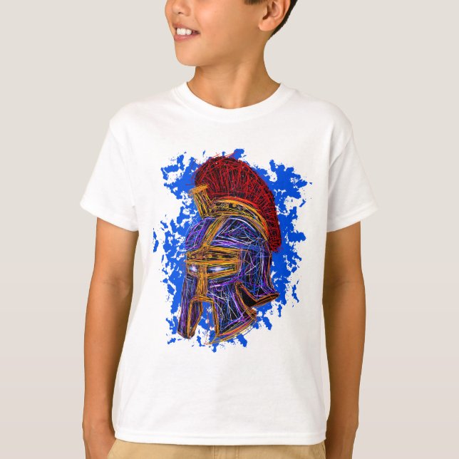Camiseta Doodle de gladiador: El poder y la valentía épica  (Anverso)