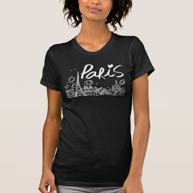 Camiseta Doodle de la ciudad de París (Anverso)