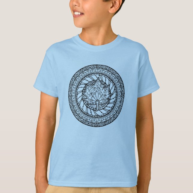 Camiseta Doodle de la hoja de arce del otoño (Anverso)