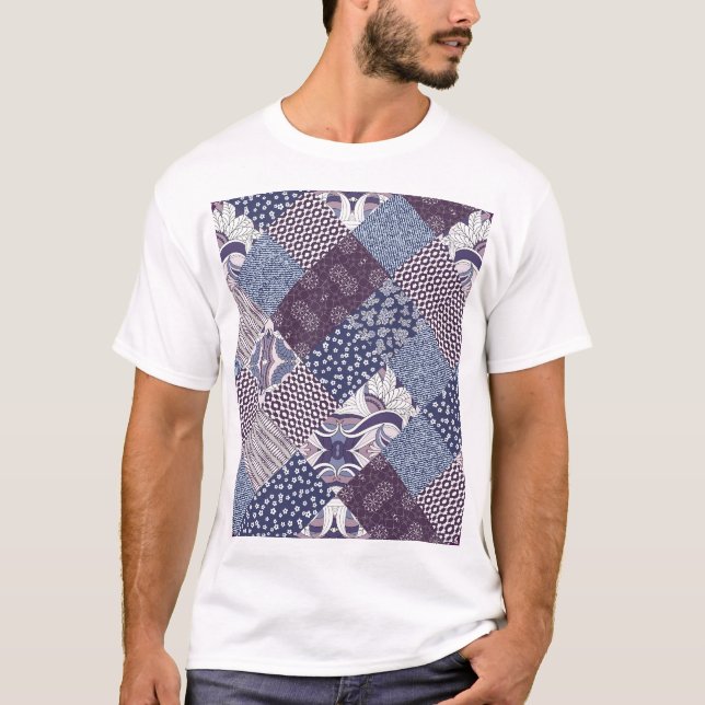 Camiseta Doodle De Patchwork: Viejo Boho Seamless. (Anverso)