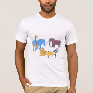 Camiseta Doodle de Punk Rock #36 Animales de la Sabana Afri