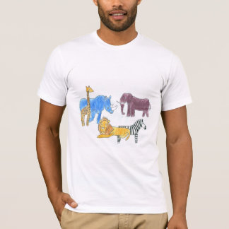 Camiseta Doodle de Punk Rock #38 Animales de la Sabana Afri
