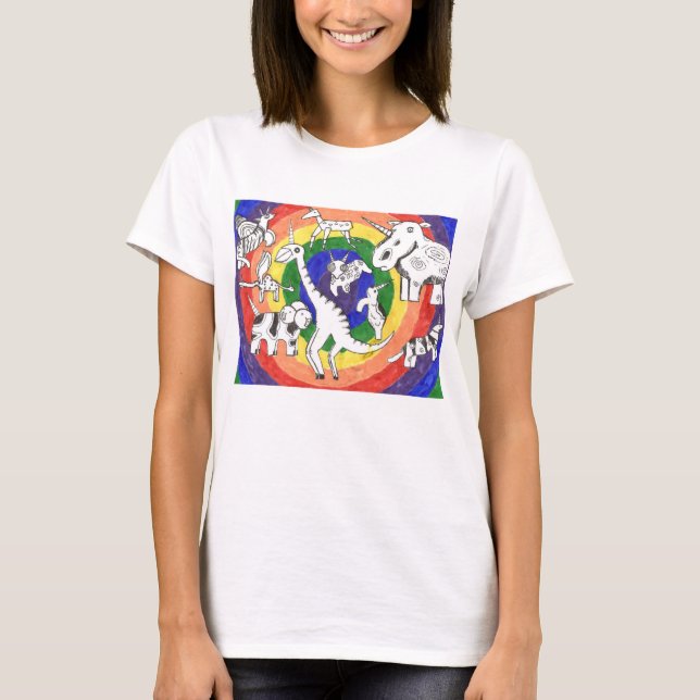 Camiseta Doodle de rock de punk #24b color femenino (Anverso)