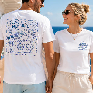 Camiseta Doodle de Vacaciones de Crucero Familiar Personali