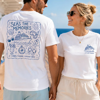 Camiseta Doodle de Vacaciones de Crucero Familiar Personali
