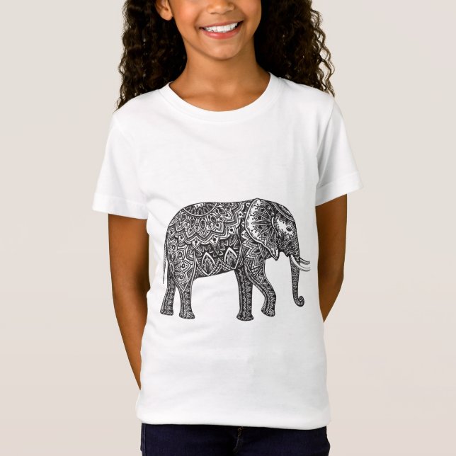 Camiseta Doodle del elefante de la fantasía (Anverso)