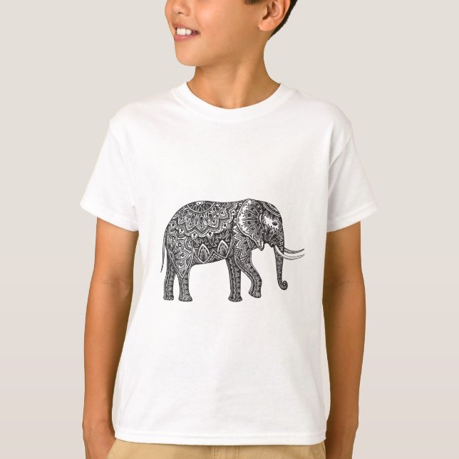 Camiseta Doodle del elefante de la fantasía (Anverso)