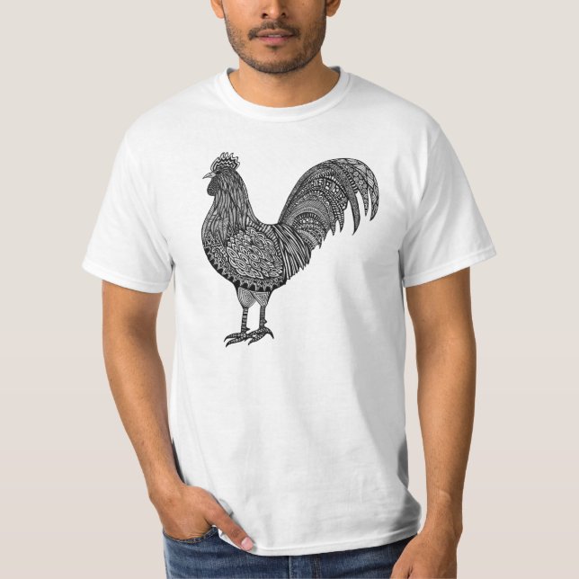 Camiseta doodle del gallo (Anverso)
