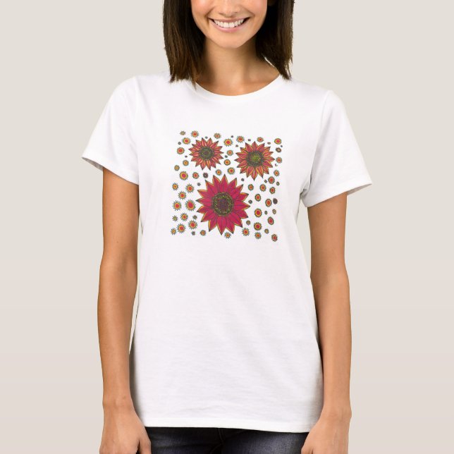 Camiseta Doodle del girasol (Anverso)
