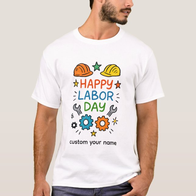 Camiseta Doodle Diversión Día del Trabajo (Anverso)