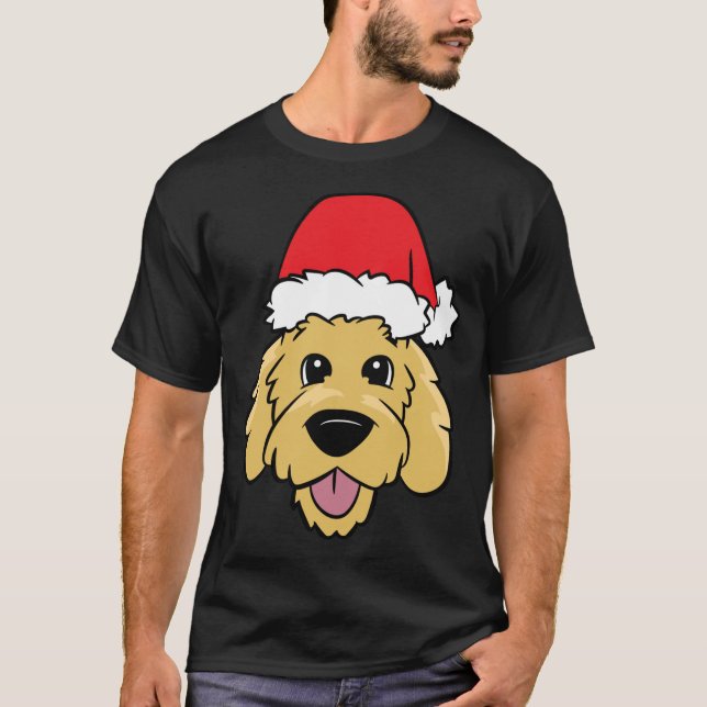Camiseta Doodle Doodle Navidades Goldendoodle con Santa Hat (Anverso)