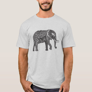 Camiseta Doodle estilizado del elefante de la fantasía