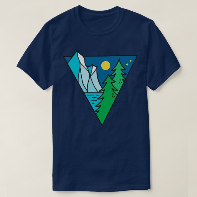 Camiseta Doodle Glaciar Lake Moonlight (Diseño del anverso)