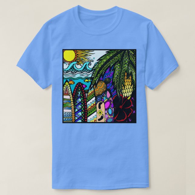 Camiseta Doodle hawaiano (Diseño del anverso)