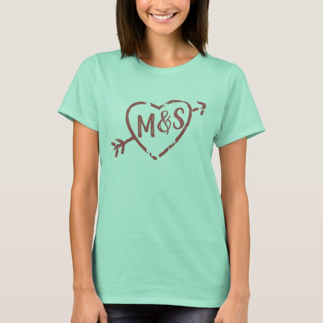 Camiseta Doodle Heart Monogrammed (Anverso)