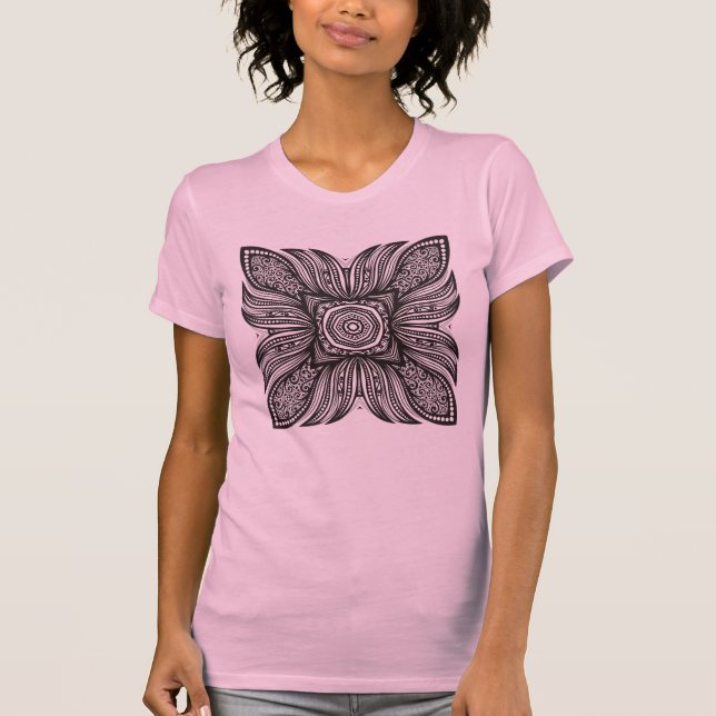Camiseta Doodle hermoso del cuadrado de la decoración (Anverso)