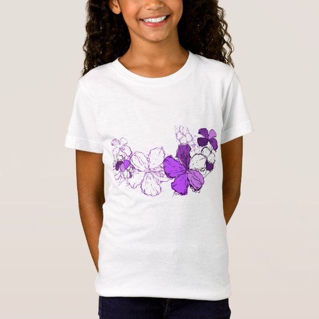 Camiseta Doodle Hibiscus Ilustracion floral hawaiano (Anverso)